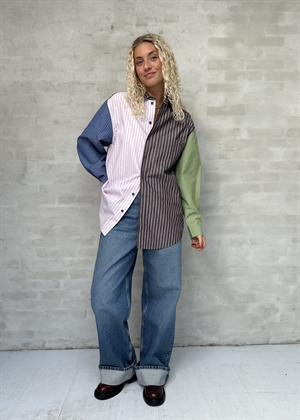 Pocket oversized multi stripe skjorte Multistripes Mix Stine Goya 